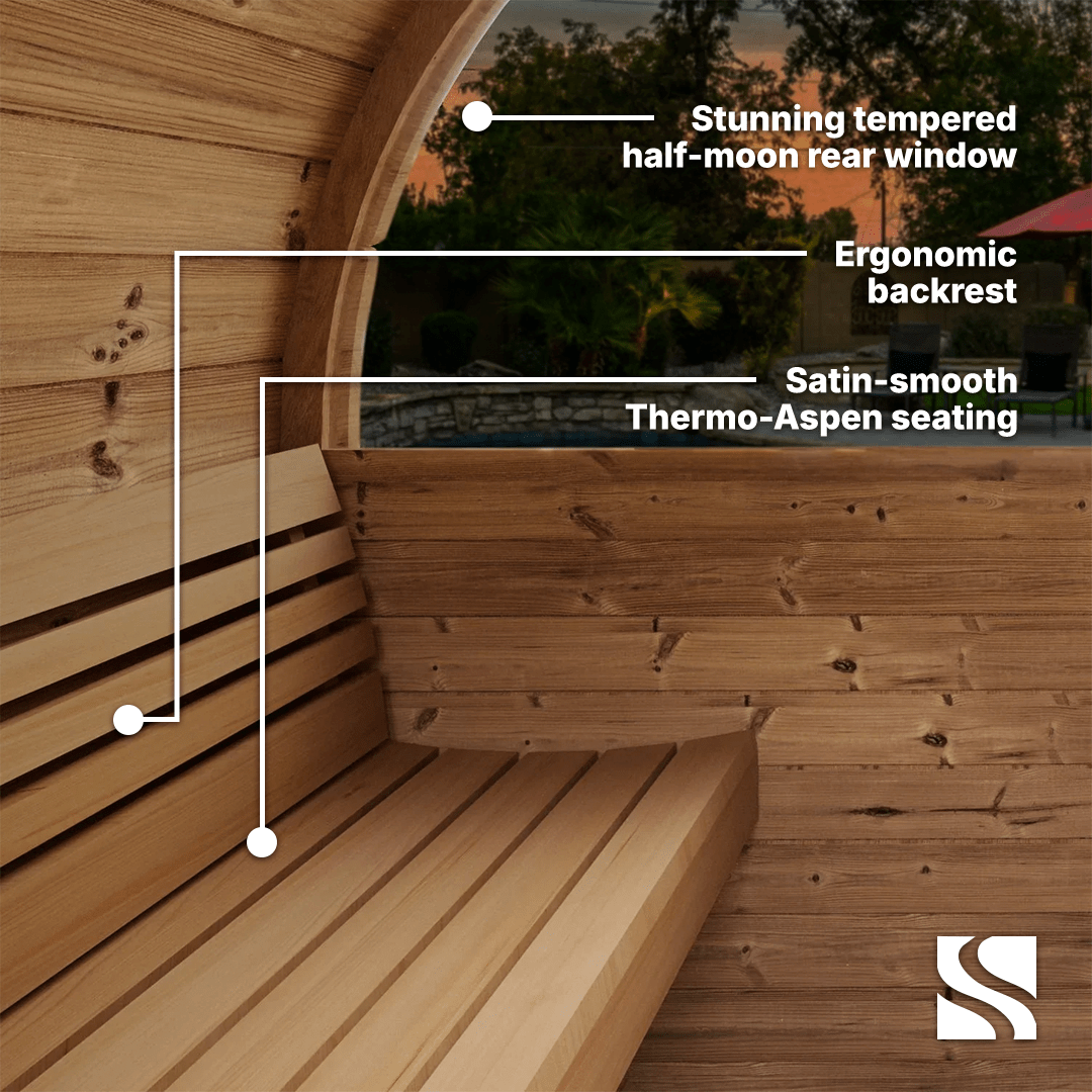 SaunaLife Model E8W 6 Person Sauna Barrel-Window