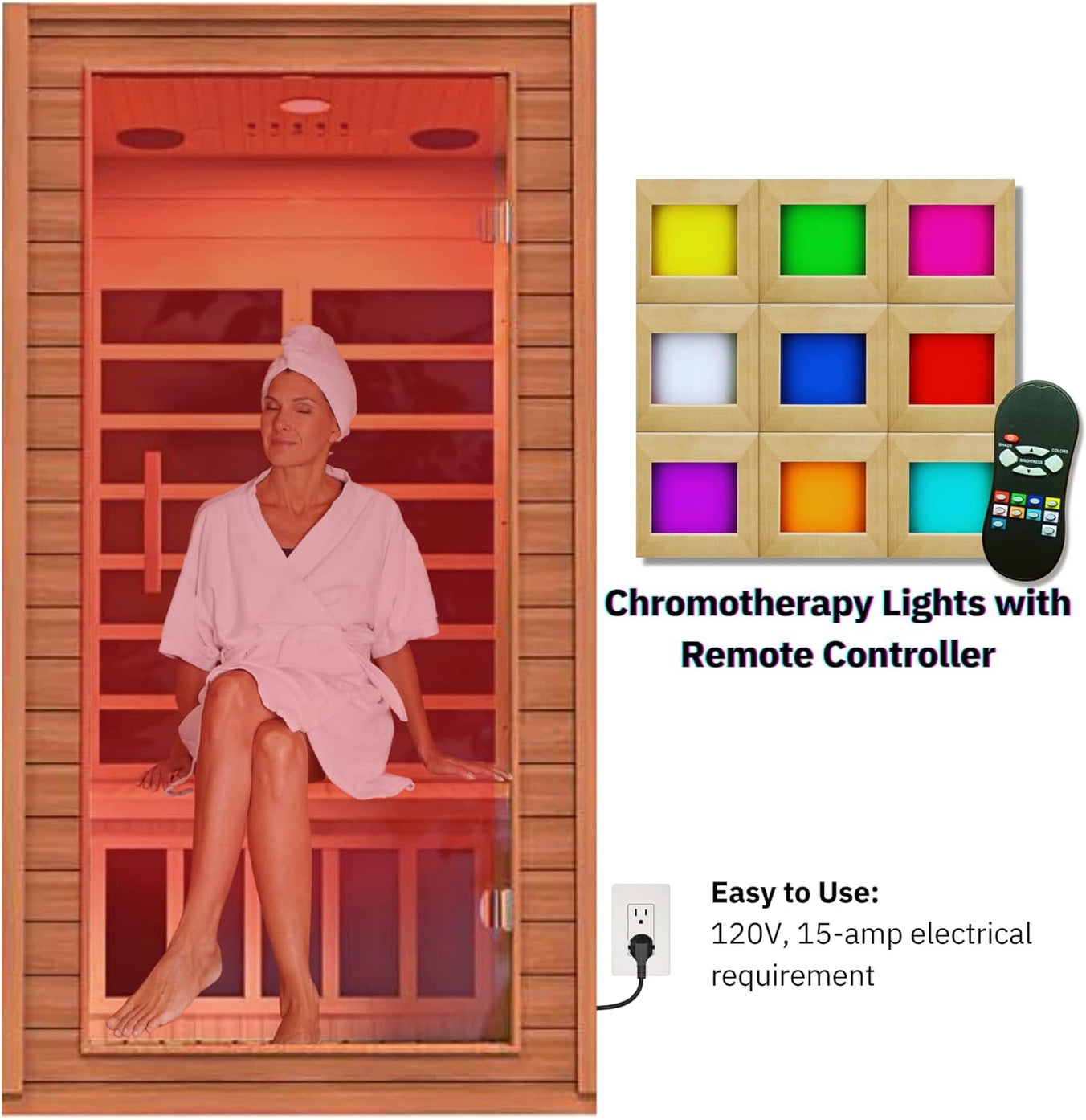 Dynamic "Avila" 1-2-person Low EMF FAR Infrared Sauna DYN-6103-01