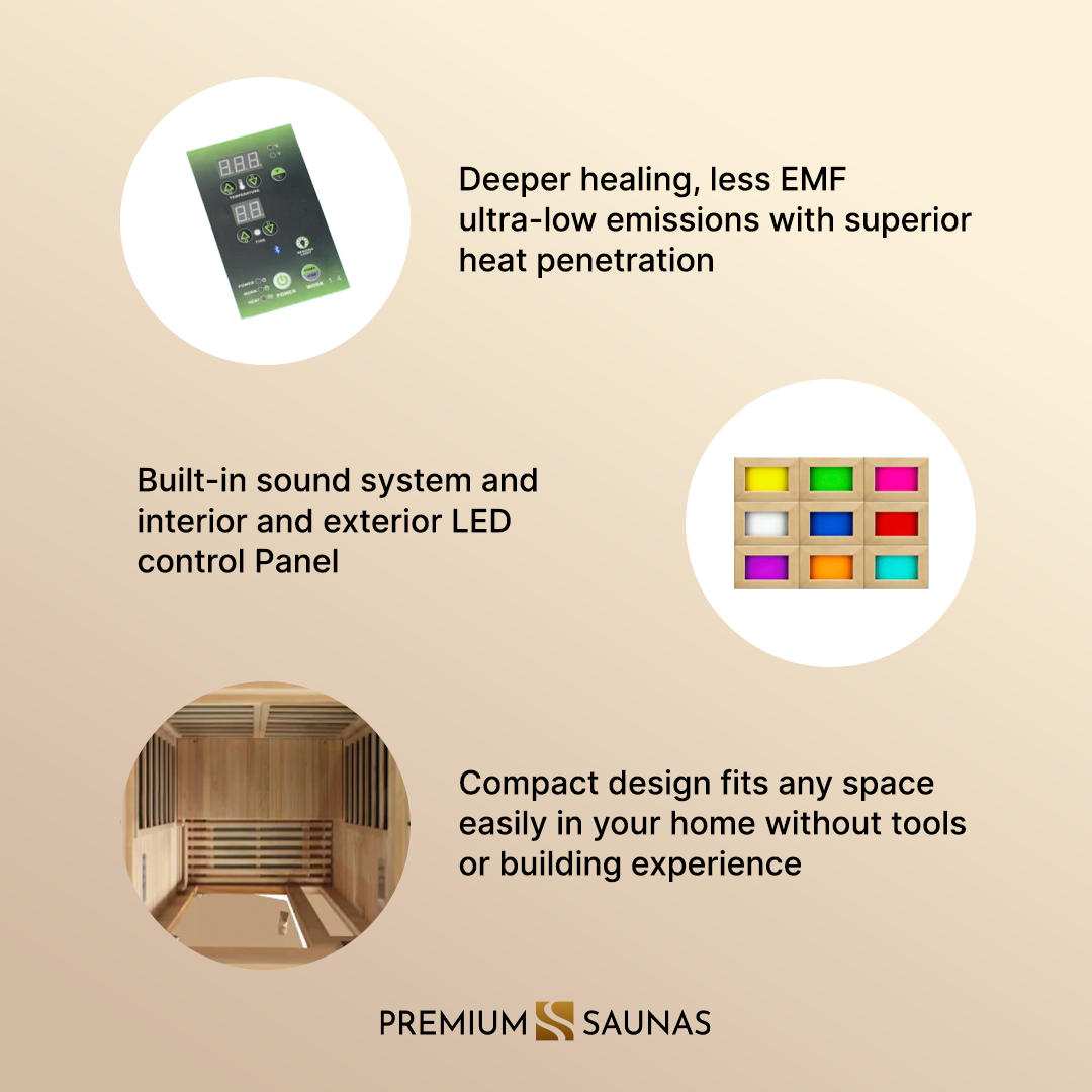 Dynamic "Barcelona" 1-2-person Low EMF FAR Infrared Sauna DYN-6106-01