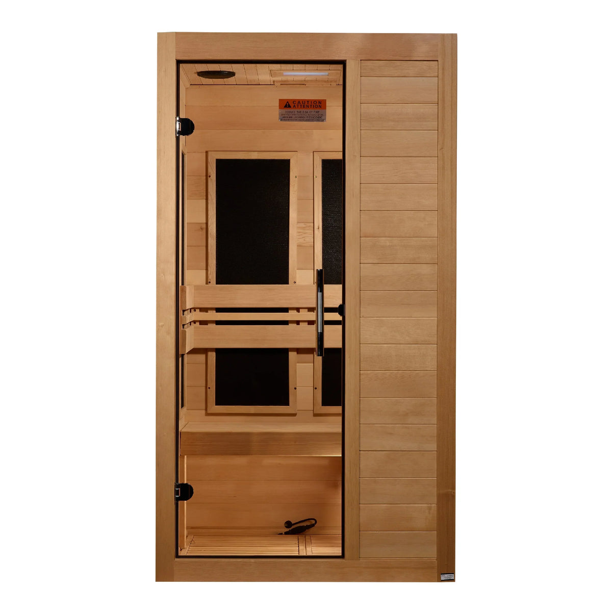 Maxxus 1-Person S-Line Low EMF FAR Infrared Sauna - Canadian Hemlock MX-S106-01