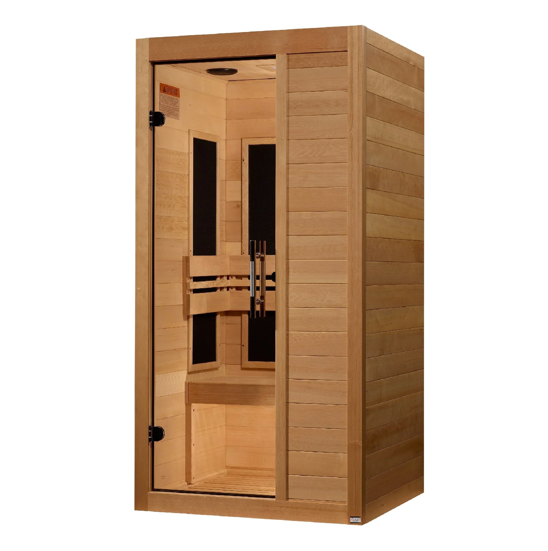 Maxxus 1-Person S-Line Low EMF FAR Infrared Sauna - Canadian Hemlock MX-S106-01