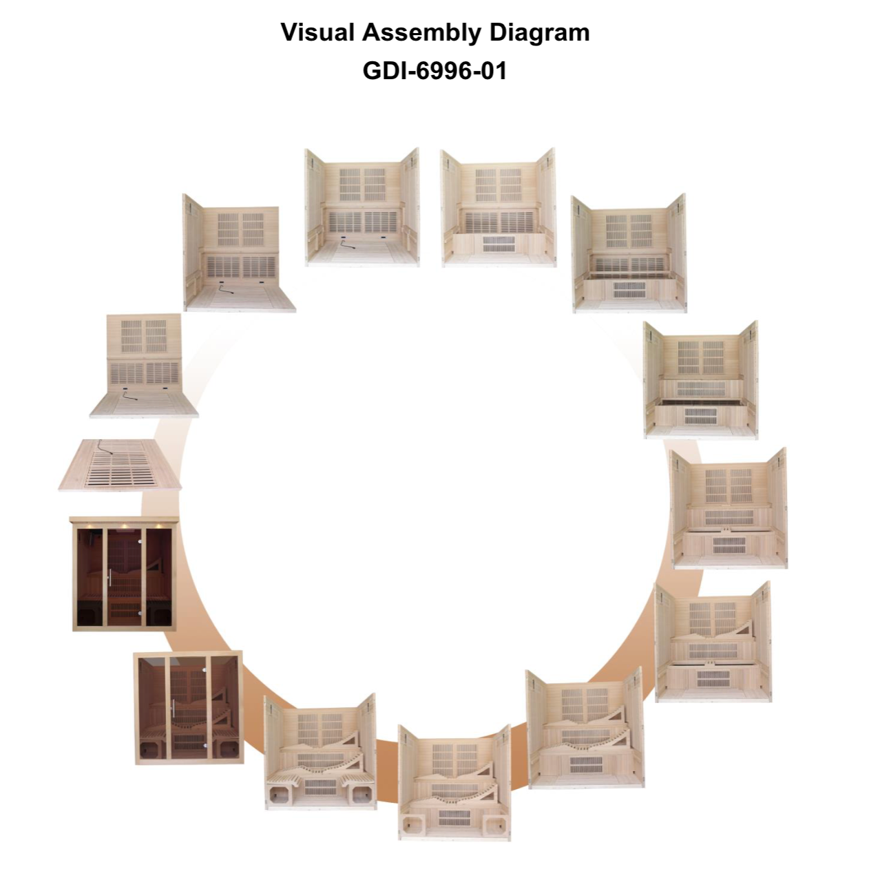 Golden Designs "Monaco" 6-person PureTech™ Near Zero EMF FAR Infrared Sauna - GDI-6996-01