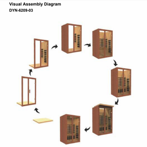 Dynamic "Santiago" 2-person Full Spectrum Near Zero EMF FAR Infrared Sauna DYN-6209-03 FS