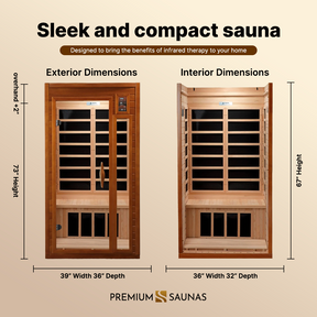 Dynamic "Barcelona" 1-2-person Low EMF FAR Infrared Sauna DYN-6106-01