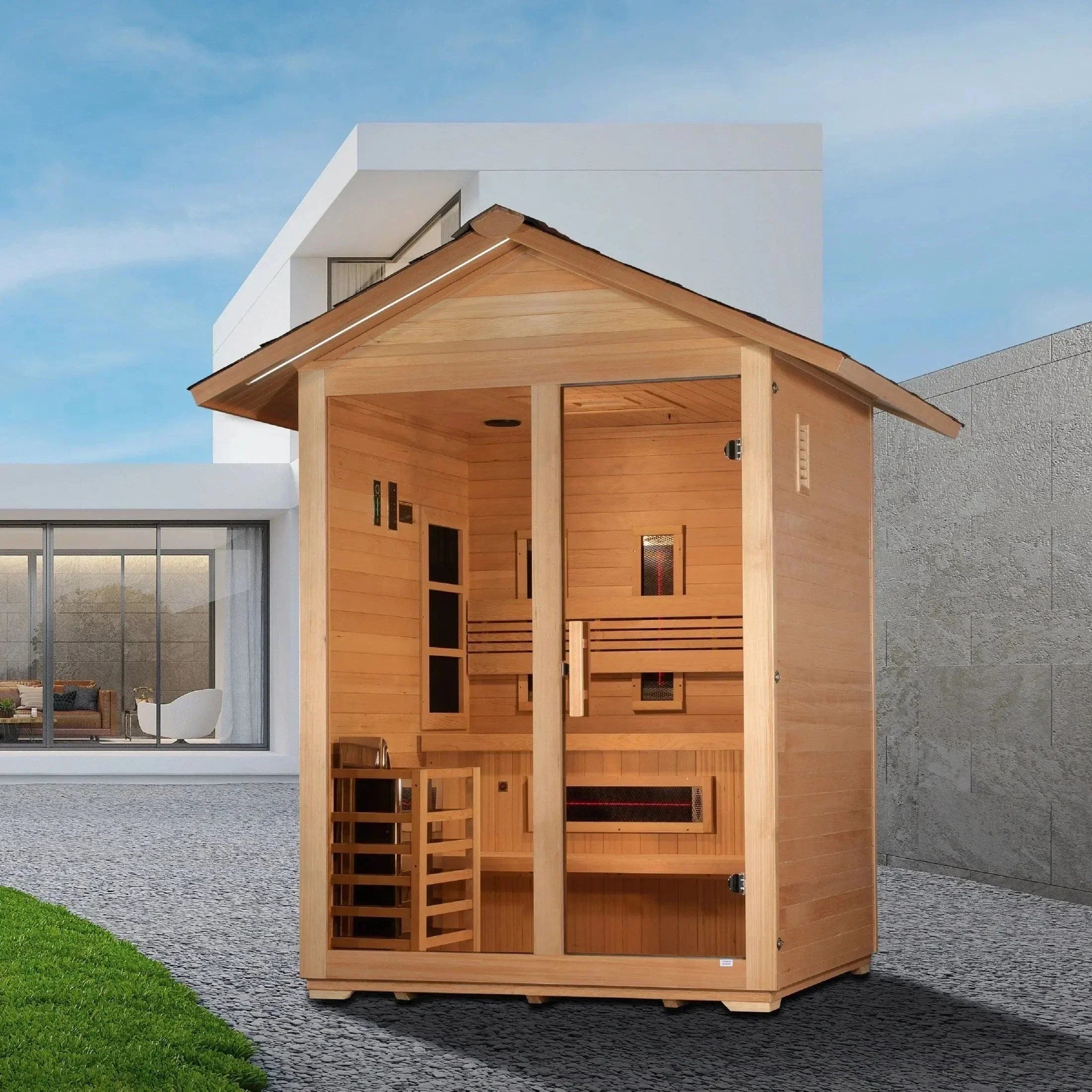 Golden Designs "Carinthia" 3 Person Hybrid Outdoor Sauna GDI-8123-01