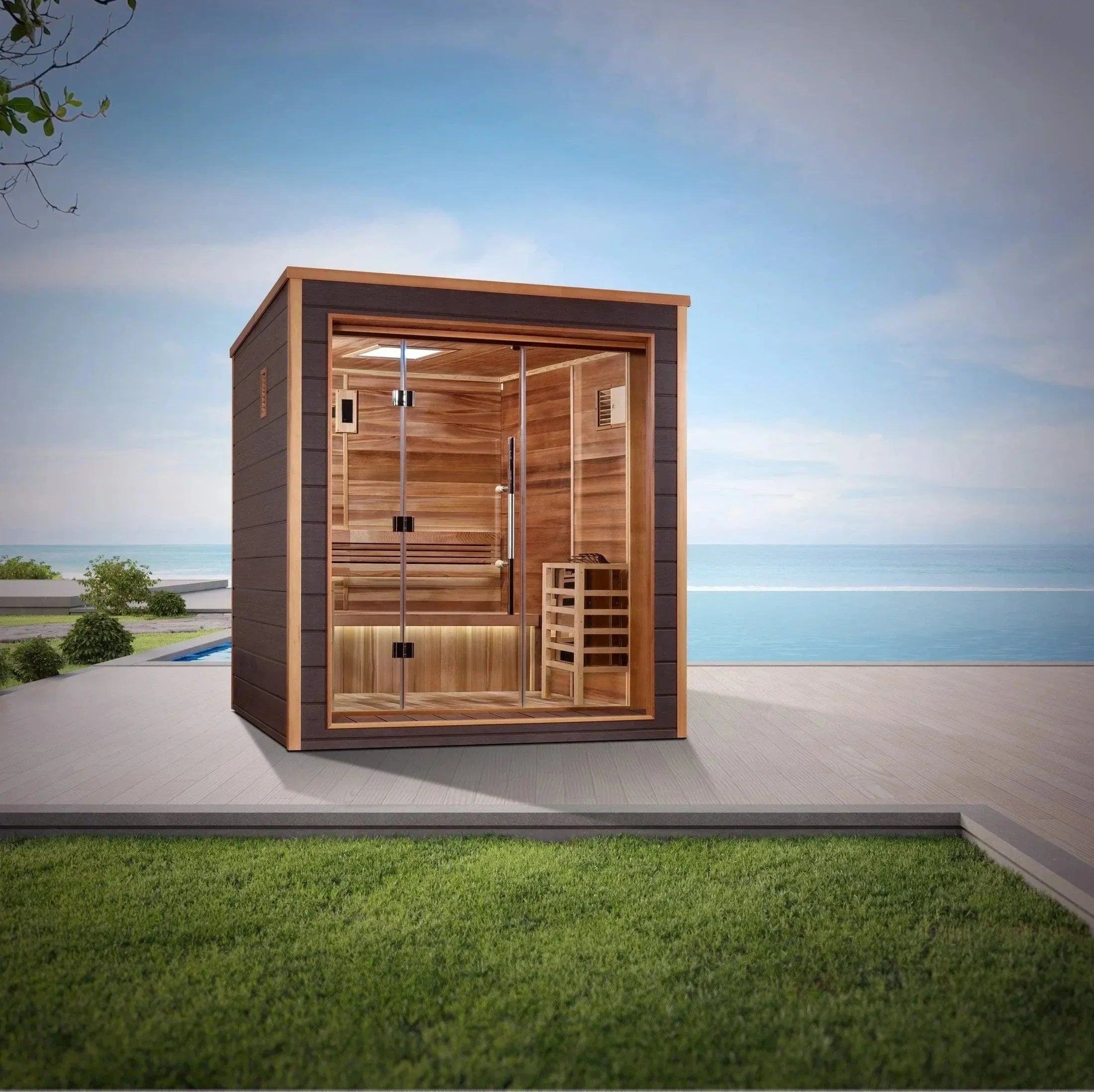 Golden Designs Drammen 3 Person Outdoor Traditional Sauna GDI-8203-01