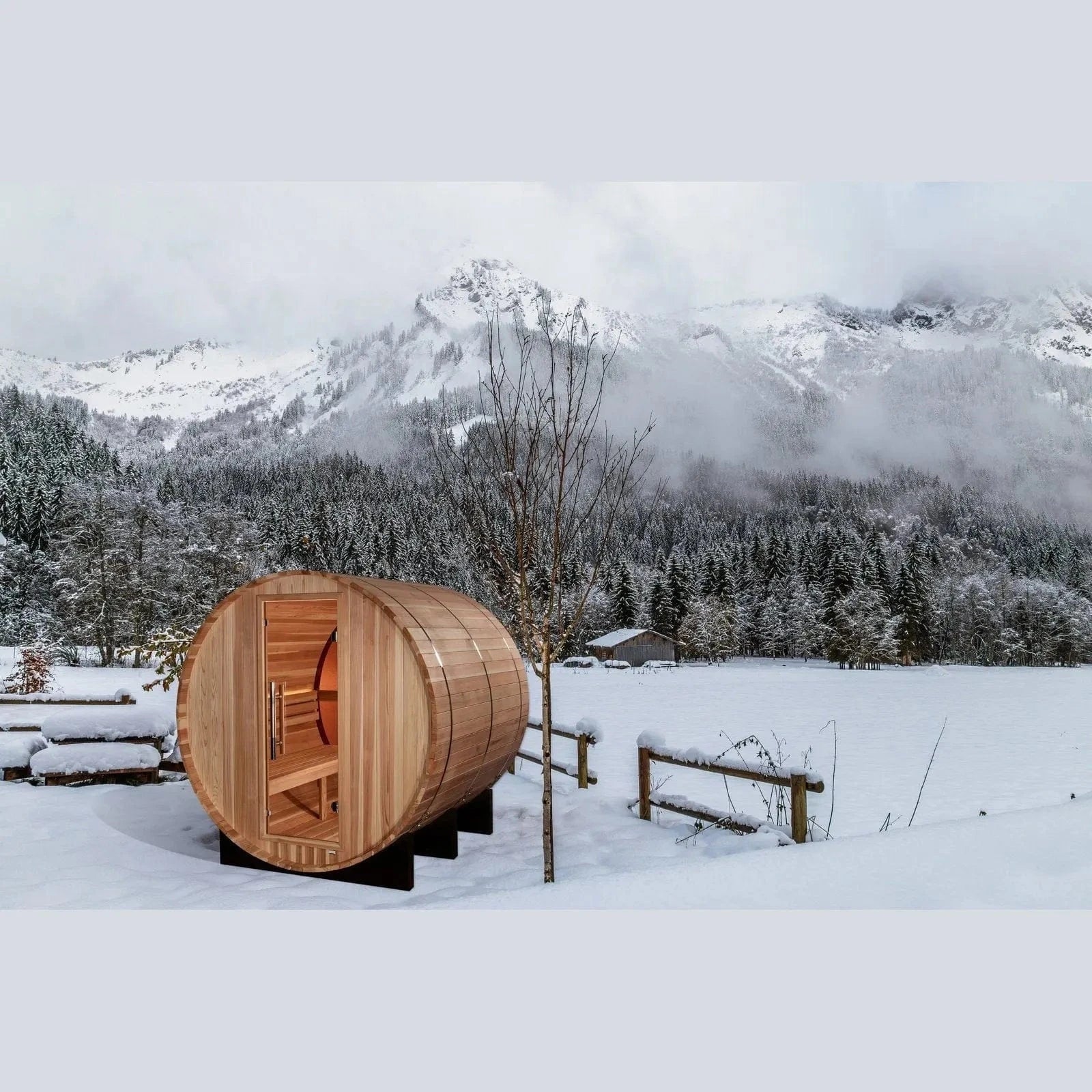 Golden Designs "Zurich" 4 Person Barrel Traditional Sauna GDI-B024-01