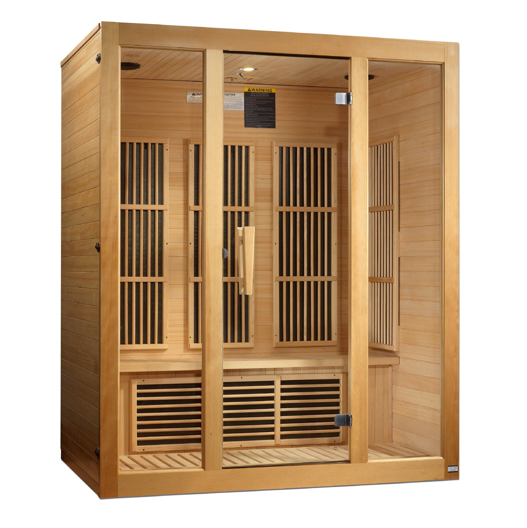Maxxus 3-Person "Bellevue" Low EMF FAR Infrared Sauna Canadian Hemlock MX-J306-01