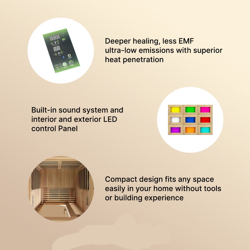 Dynamic "Barcelona" 1-2-person Low EMF FAR Infrared Sauna DYN-6106-01