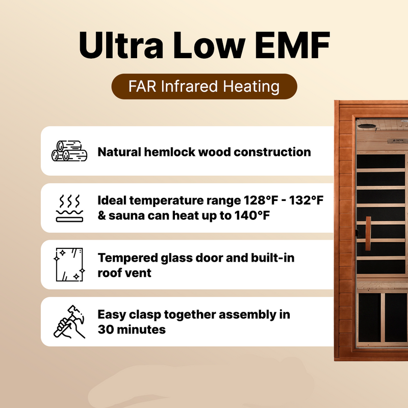 Dynamic Avila Elite 1-2-person Ultra Low EMF FAR Infrared Sauna - DYN-6103-01 Elite