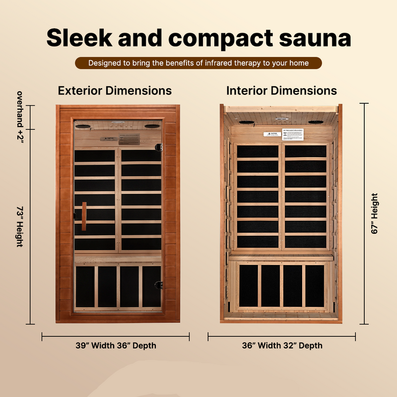 Dynamic Avila Elite 1-2-person Ultra Low EMF FAR Infrared Sauna - DYN-6103-01 Elite